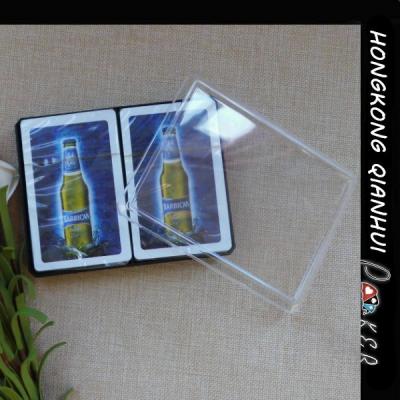 China CUSTOM PLASTIC PLAYING CARDS IN PLASTIC BOX FOR  BEER ADVERTISING PURPOSE for sale