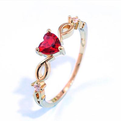 China Rose Gold Platinum Wedding Ring CLASSIC Fashion Love Heart Rings Jewelry Women for sale