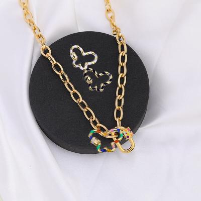 China Nacklace Making Color Enamel Butterfly Pendant Charms Lock Clasps High Quality Spiral Lock Jewelry Making Connector Pendant for sale