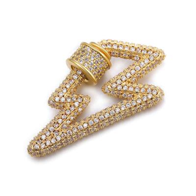 China Earring Bracelet Necklace DIY Zircon Pave Lock Fashion Gorgeous Jewelry Connector Necklace Pendant Huggs Accessories for sale