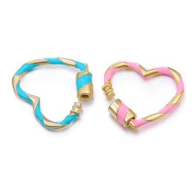 China Heart-shaped spiral earring diy production necklace bracelet earring bracelet diy necklace lock jewelry component connector for sale