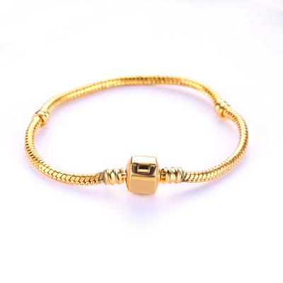 China Bracelet DIY Necklace Gold Plated Color Preserving Gold Copper Snake Bracelet Opening Chain Bracelet Hugging Design for sale