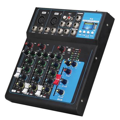 China 2020 Newest Home Chinese Factory Mini 4 Channel Usb Audio Mixer Console Disco\Bar\Club\ for sale