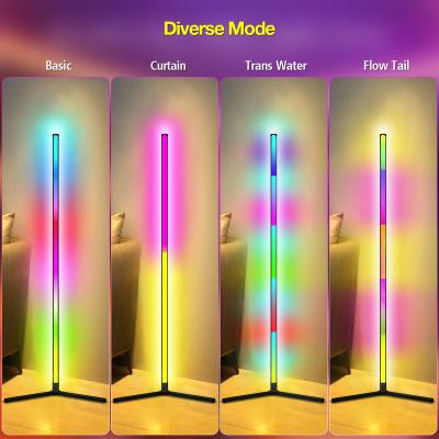 China Modern Nordic Modern Tripod Standing Indoor Light RGB Decorative Led Corner Floor Lamp For Living Room Hotel for sale