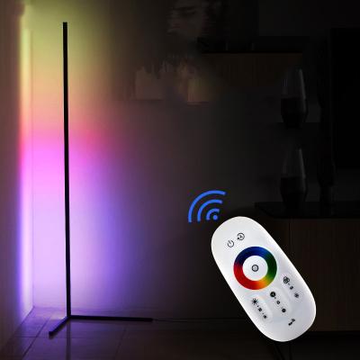 China Modern Nodic RGB Corner Standing Lamps Decor Smart Remote Control Led Home Floor Lamp For Living Room for sale