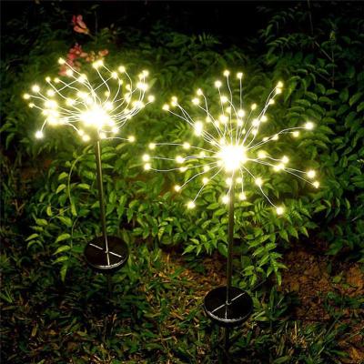 China Outdoor Waterproof Led Solar Garden Light DIY Flower Fireworks Stars Landscape Light Solar Powered Garden Lamp for sale