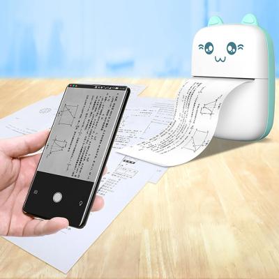 China Mini Blue Tooth Portable Thermal Label Printer Handheld Card Printer Sticker Black And White Wireless Printer for sale