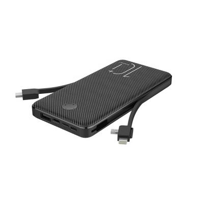 China Built in cable for mobile devices power bank 10000mah mobile power banks and built in dual cables mobile power supply for cell phones for sale