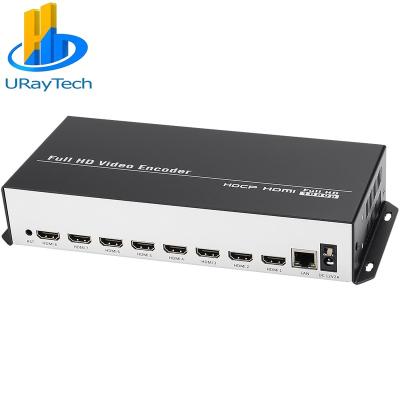 China URay 8 In 1 H.264 HDMI To IP Video Encoder IPTV 8 Channels Live Streaming Encoder HD Encoders H264 UHE264-8 for sale