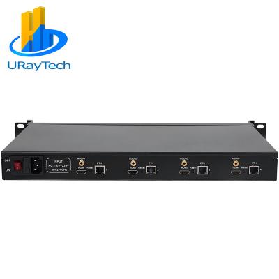 China 1U Rack 4 Channels HEVC H.265 H.264 HD HDMI IP Video Streaming Encoder Transmitter IPTV Encoder H265 RTMPS SRT UHE265-4S-1U for sale