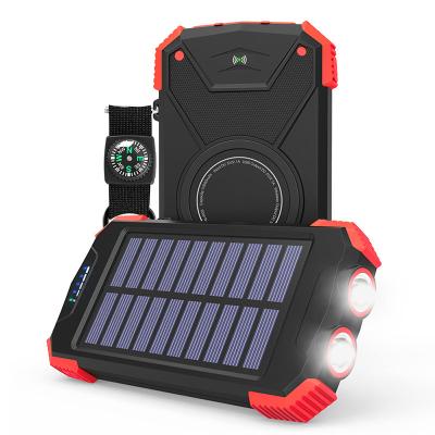 China Power Bank Movable IP66 Waterproof Solar Panel QI Certification LED Wireless Fill Light For Outdoor Solar Powerbank With Hook for sale