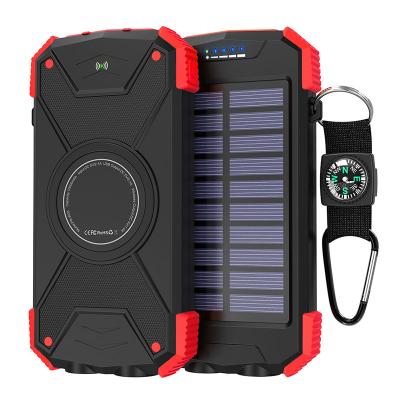 China Power Bank Mobile IP66 Waterproof Solar Panel QI Certification LED Wireless Fill Light For Outdoor Solar Powerbank for sale