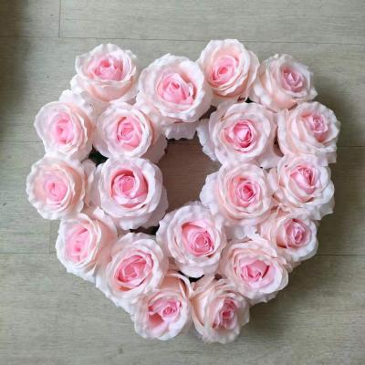 China Flower Wall For Wedding Customized Silk Rose Heart Artificial Flower Walls Wedding Party Background Decor Flower Wall for sale