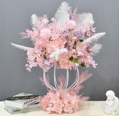 China Flower ball for wedding centerpieces hot selling decor table artificial flower balls with stand holder for sale