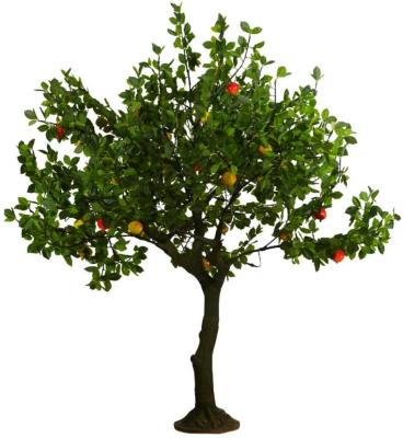 China Tree For Decor 2.5m Or 8.2ft Home Shopping Mall Decoration Tree Plastic Artificial Tree With Fruit for sale