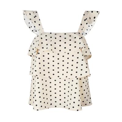 China CUBEAR anti-shrink 2021 summer new casual sling polka dot top for sale