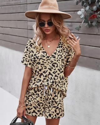 China CUBEAR DY0036 QUICK DRY leopard print home casual suits short print sexy women's suits for sale