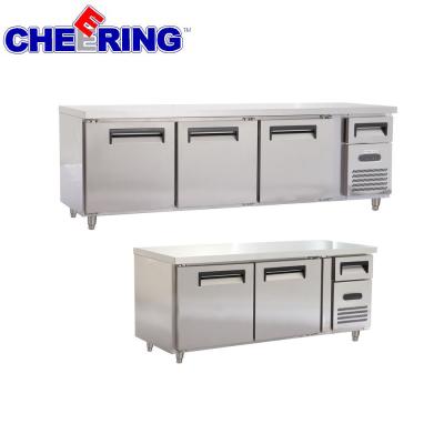 China Single-temperature three doors undercounter freezer with Danmark compressor for sale