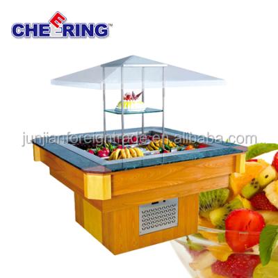 China Single-temperature fan cooling commercial salad table for restaurant with CE approval (stainless steel available) for sale