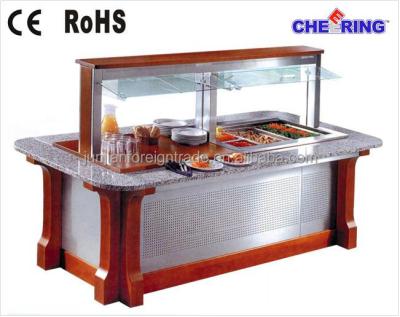 China Single-temperature Equipment Display Cooler Buffet Catering Type Counter Salad Refrigerated Counter Display Fridge For Hotel CE ROHS Approved for sale