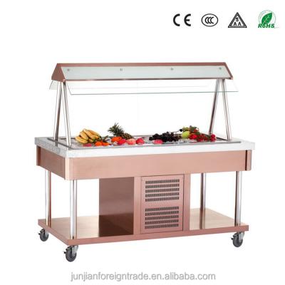 China Single-Temperature Buffet Table Top Cold Food Refrigerated Display Cooler For Display Salad for sale