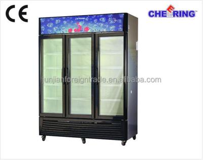 China China Factory Single-temperature Display Glass Supermarket Refrigerator Single-temperature Three Door Blast Cooler Refrigerator for sale