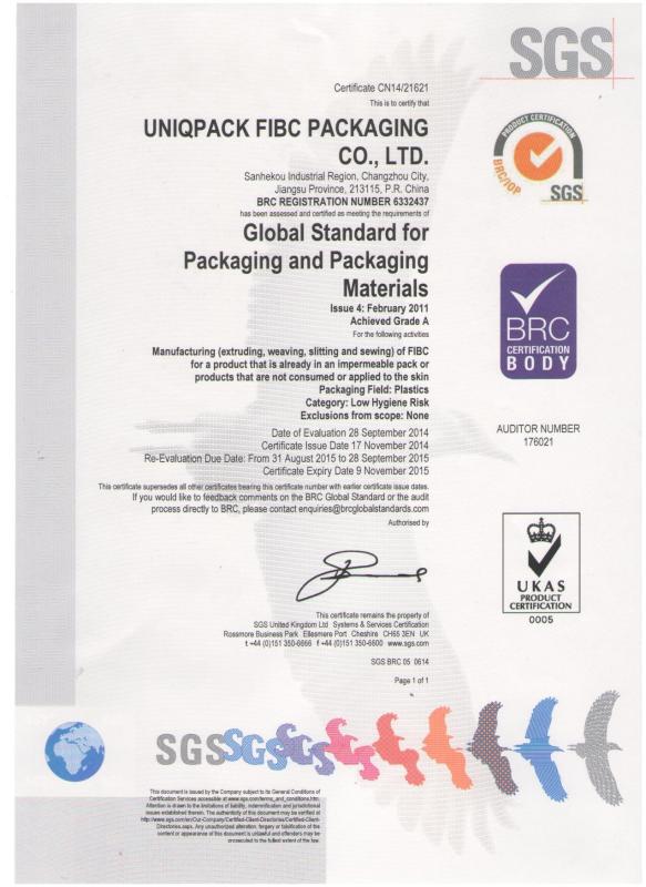 BRC - Uniqpack FIBC Packaging Co., Ltd.