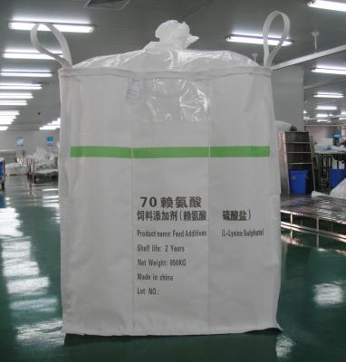 China FIBC PP woven big Super Sack bags Jumbo bags with 4 loops for L-lysine for sale