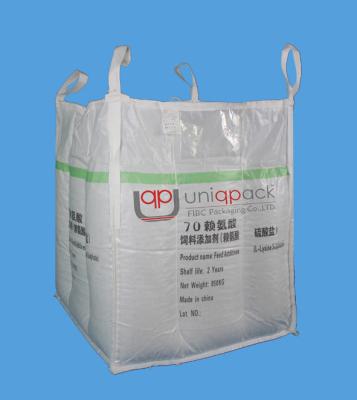 China L-Lysine Industrial Bulk Bags , Q NET Baffle Plastic Woven Bags for sale