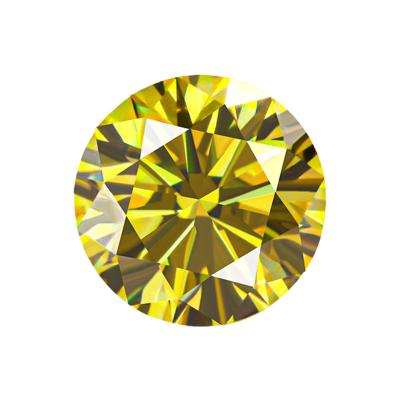 China IGI lab grown diamonds like 0.5-10ct hpht yellow round CVD diamonds brilliant cut for sale