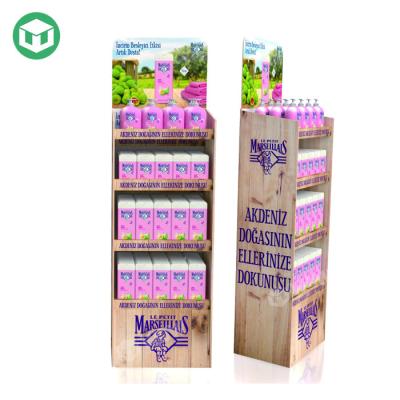 China 100% green & Recyclable Material 5 Tiers Free Standing POP Logo Printing Pharmacy Stores Supplements Custom Display Cardboard Racks for sale