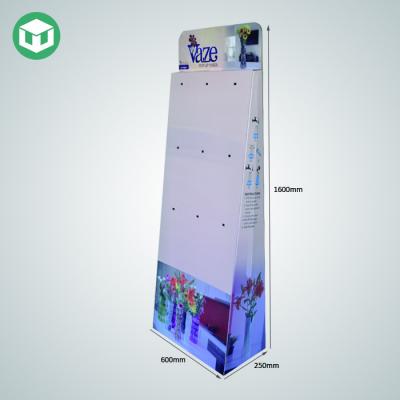 China 100% green & Recyclable Guangdong Cardboard Display Material Double Sides Environmentally Friendly Cardboard Floor Show Hairwear Hook Display for sale