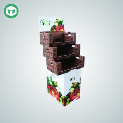 China 100% green & Attractive Recyclable Garden Stuff Custom Cardboard Material Vegetable Display Pallet Corrugated Display Fruit Cardboard Pallet Display Racks for sale