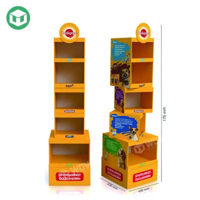 China 100% green & Custom Recyclable Floor Corrugated Display Toy Cardboard Material Recyclable Pet Display For Retail Pet Products Toy Paper Pallet Display for sale