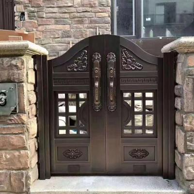 China Best Selling Modern Low Wall Door Design Courtyard Villa Apartment Street Steel-Copper Base Track for sale