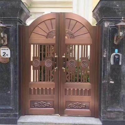 China Modern small stainless steel base track design for houses villa courtyard front door gate designs for sale