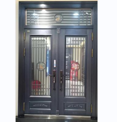 China Best Selling Rustic Luxury Villa Entry Doors Front Double Door Anti-theft Rustic Villa Exterior Main Entry Doors House Front Double Door for sale