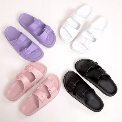 China Custom Fashion Trend Flip Flops Platform Slides Slippers Double-Buckle Adjustable Strap Waist Pillow Unisex Slippers for sale