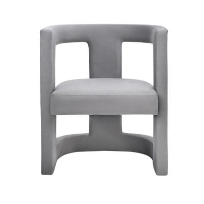 China Velvet Fabric Simple Design Nordic Gray Accent Chairs Modern Italy Furniture With All Fabric Covering for sale