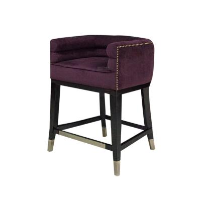 China Modern Commercial Modern Nordic High Counter Chair Bar Custom Modern Purple Upholstery Furniture Velvet for sale