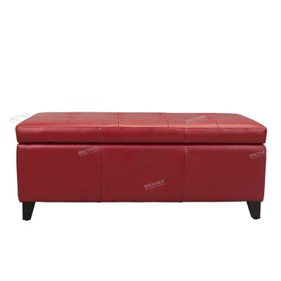 China High Demand Storage Import Products PU Leather Storage Bench Sofa Storage Stool Red for sale