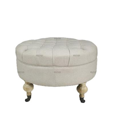 China Living Room Foot Rest Stretch Fabric Around Storage Ottoman for sale