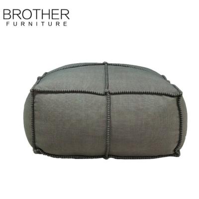 China Popular Modern Gray Cube Fabric+Foam Canvas Fabric+Birch Ball Kilim Ottoman Ottoman Stool Bench (K118-9) for sale