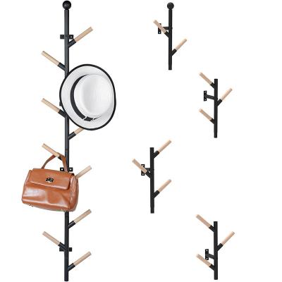 China Wall Mounted Wardrobe Coat Hat Rack for Wall with 11 Hooks, 4-in-1 Coat Tree Hanger Organizer for Clothes for Entryway Bedroom for sale