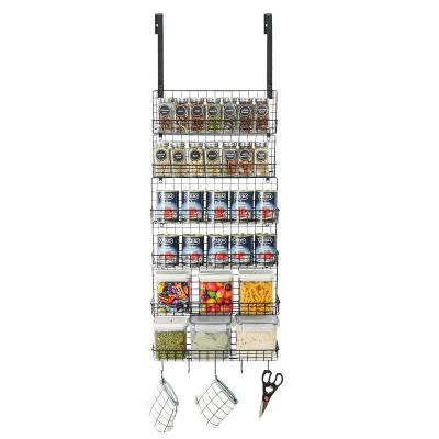 China 6-Tier Kitchen Spice Rack Organizer with Over Door Hook, Wall Mounted and Over the Door Spice Racks for Kitchen Pantry Door Cabinet Storage for sale