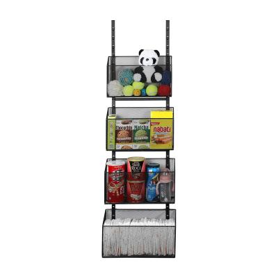 China Viable Over The Door Organizer 4-Tier Large Capacity Adjustable Wall Mount Storage Rack, Sturdy Hooks Behind The Door With 4 Height for sale