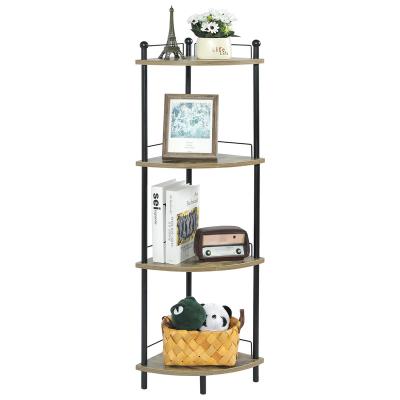 China Universal Kitchen 4 Tier Metal Corner Shelf Display Storage Edge Bracket Rounded Table for Living Room Bedroom Kitchen Bathroom for sale