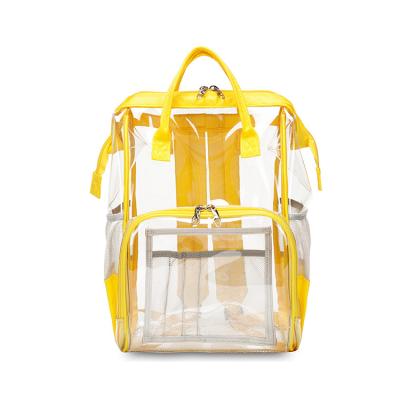 China 2020 Fashion School Backpack Women Girls Waterproof PVC Backpack Clear Transparent Bag for sale