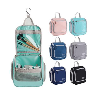 China Durable / Fashion / Eco - Friendly Custom 6 Colors In Stock Portable Unisex Polyester Travel Toiletry Hanging Wash Bag for sale