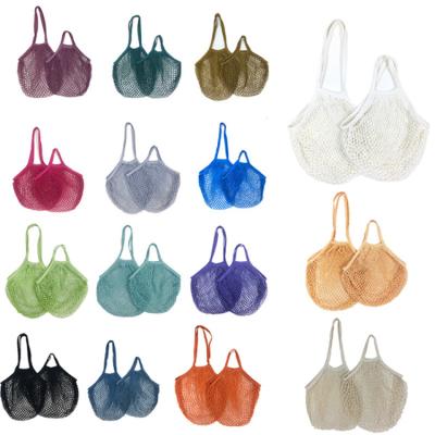 China High Quality Durable/Eco-friendly/Reusable Cotton Net Shopping Bag Mesh Grocery Tote Bag For Flower Fruit Vegetable for sale